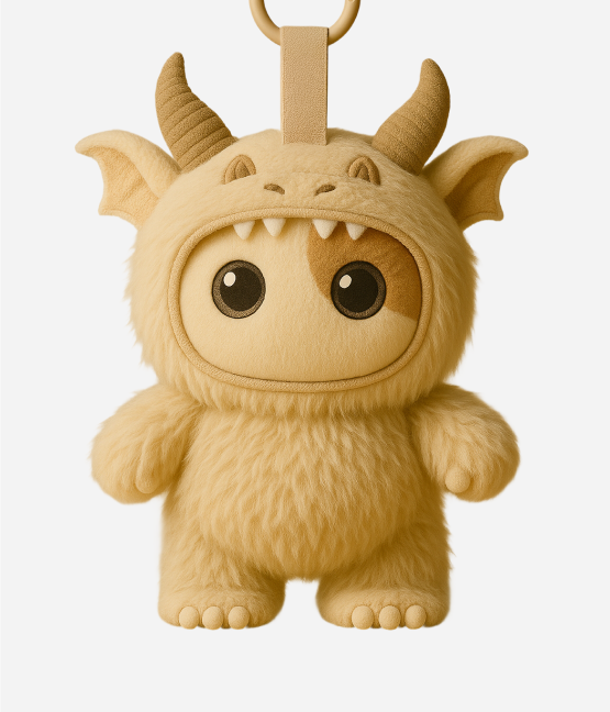 Kumupo No. 02 – Echo (Cream): Plush Handbag Charm