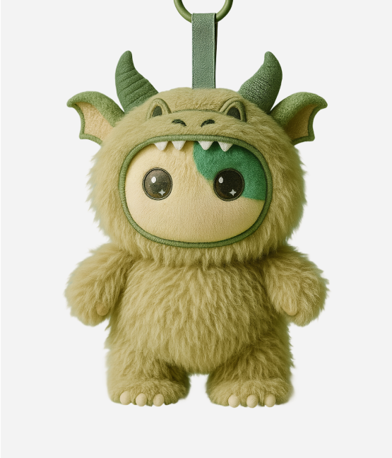 Kumupo No. 03 – Moss (Green): Plush Handbag Charm